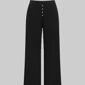 LESET Pointelle Boxer Pant, Black, Sz M